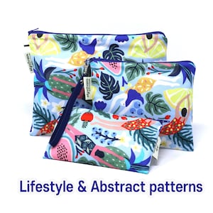Motifs abstraits-Lifestyle Pochettes étanches réutilisables Sac réutilisable Sac lavable Sac à collation Ensemble de pochettes à fermeture à glissière Sac à sandwich Sac humide Cadeau