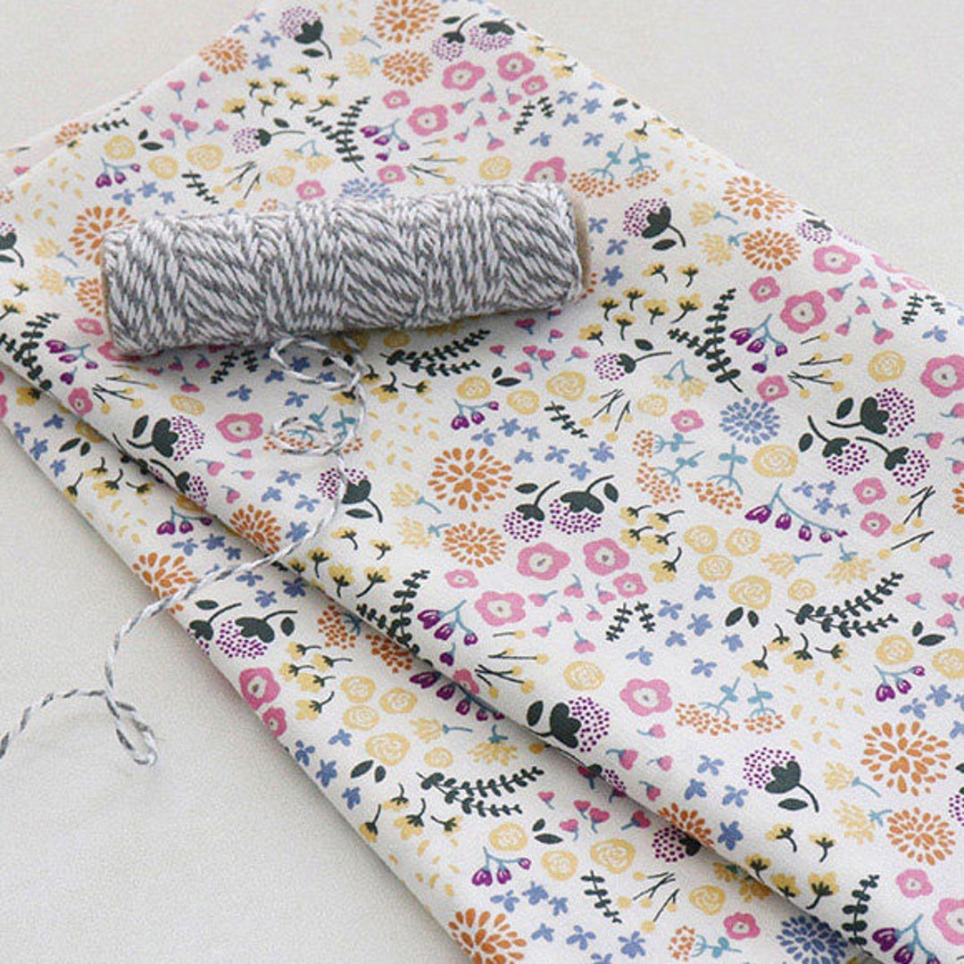 Floral, Plants Pattern, Floret Waltz, Flower Printed Cotton Fabric by ...