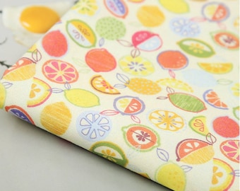 Food, Fruits, Vegetable pattern, Vitamin printed Cotton Fabric by the yard, 110cm wide, Cotton material, Sewing, DTP, Crafting, Korea