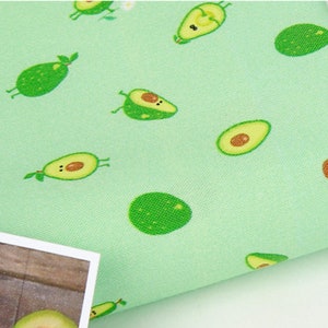 Food, Fruits, Vegetable pattern, I'm an Avocado printed Cotton Fabric by the yard, 110cm wide, Cotton material, Sewing, DTP, Craf, Korea image 3