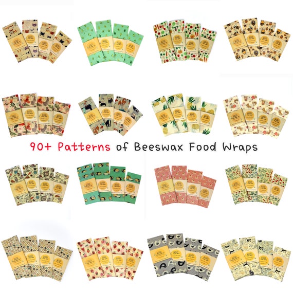 Beeswax food wrap Beeswax wrap Reusable food wrap Wax wrap for food Wax paper Washable wrap Zero waste gift Bee wax wraps Set Animal Floral