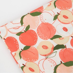 Alimentos, frutas, patrón de vegetales, tela de algodón impresa Sunny Paech cortada a medida, 110 cm de ancho, material de algodón, costura, DTP, manualidades, Corea