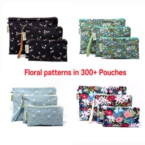 Floral printed pouches, Reusable pouch, Reusable bag, Washable bag, Snack Bag, Zipper bag, Waterproof bag, Sandwich Bag, Pouch set, Wet bag