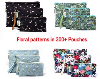 Pochettes imprimées florales, pochette réutilisable, sac réutilisable, sac lavable, sac snack, sac fermeture éclair, sac étanche, sac sandwich, ensemble de pochettes, sac humide