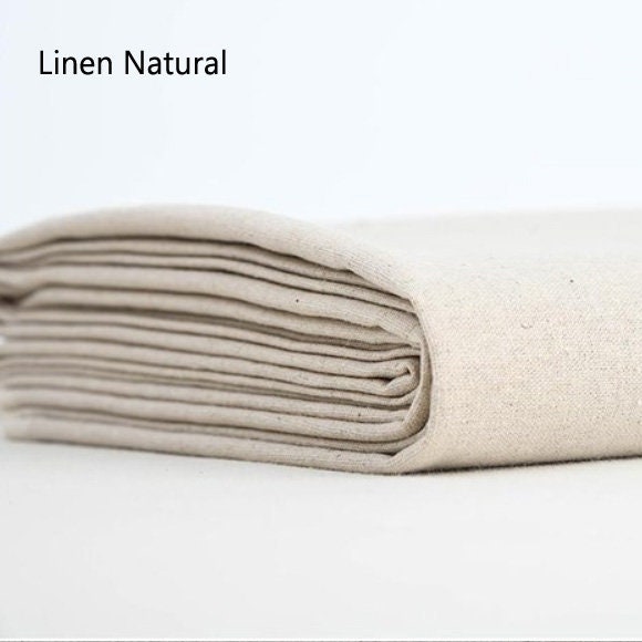 Linen Cotton Fabric,130 x 100 cm Organic Material Pure Natural Flax Cambric  Eco DIY Clothes Fabric Soft Cotton Linen Curtain Cloth Handmade