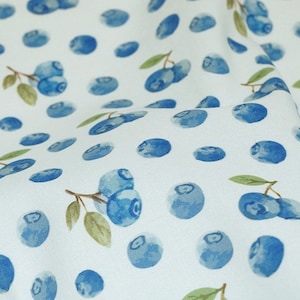 Food, Fruits, Vegetable pattern, Sweet Blueberries printed Cotton Fabric by the yard, 110cm wide, Cotton material, Sewing, DTP, Craft Korea