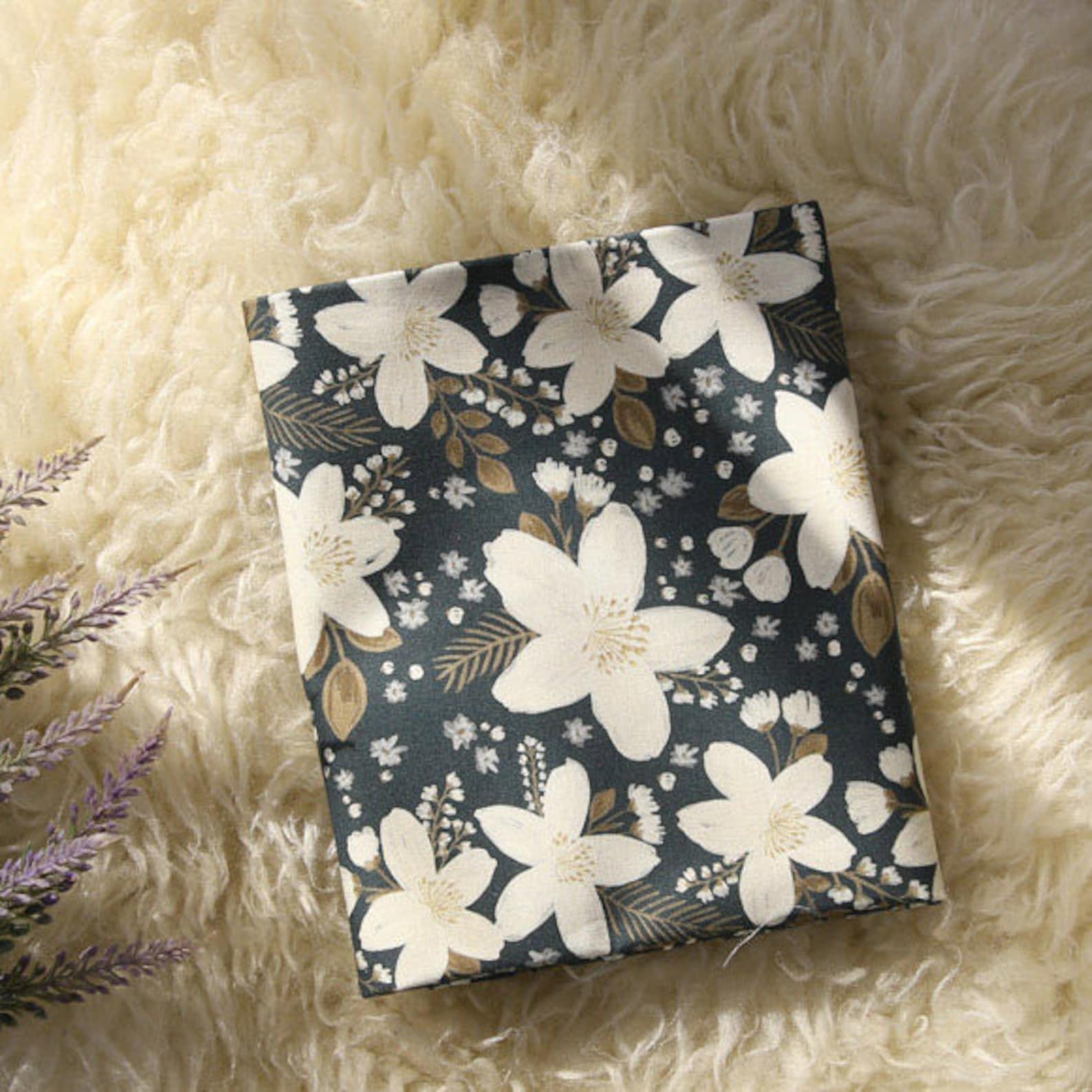 Floral Pattern Jasmine Printed Cotton Fabric by the Yard Etsy Canada