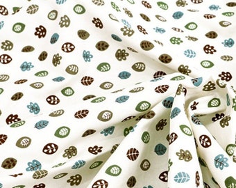Floral, Plants pattern, Leaf Story, Flower printed Oxford Cotton Fabric by the yard, 110cm wide, Cotton material, Sewing, DTP, DYI, Korea