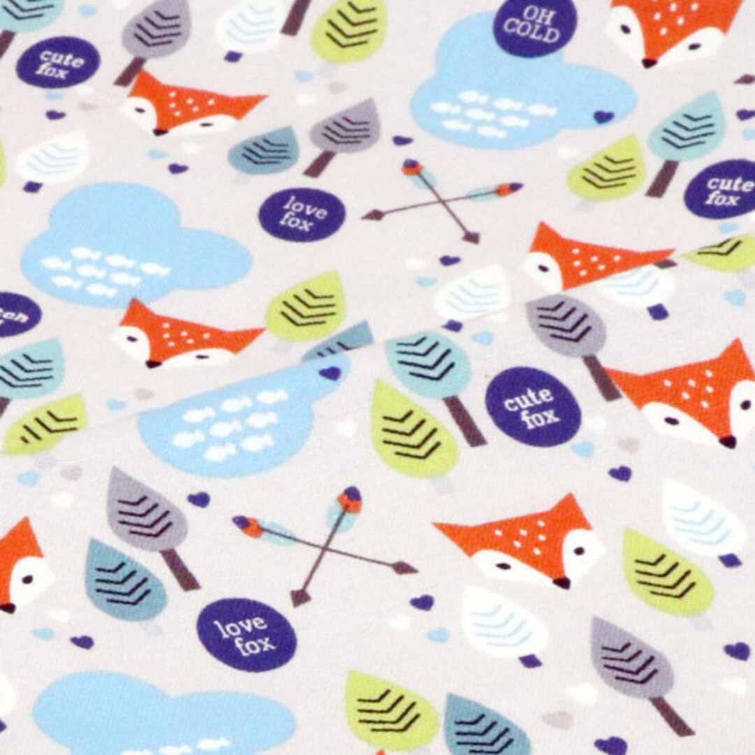 Fox Printed Cotton Fabric by the Yard, 110cm Wide, Cotton Material ...