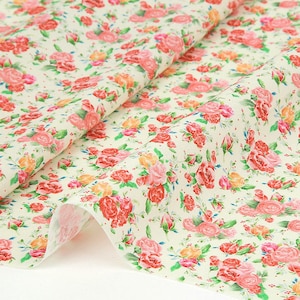 Blumen, Pflanzenmuster, Rosebell, blumenbedruckter Baumwollstoff, Meterware, 110 cm breit, Baumwollmaterial, Nähen, DTP, DYI, Korea, kostenlos