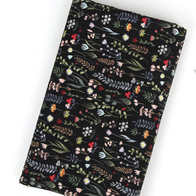 110cm wide Floral pattern DTP fabric DYI,Crafting Sewing cotton material Free Shipping Night Flower printed Cotton Fabric by the yard