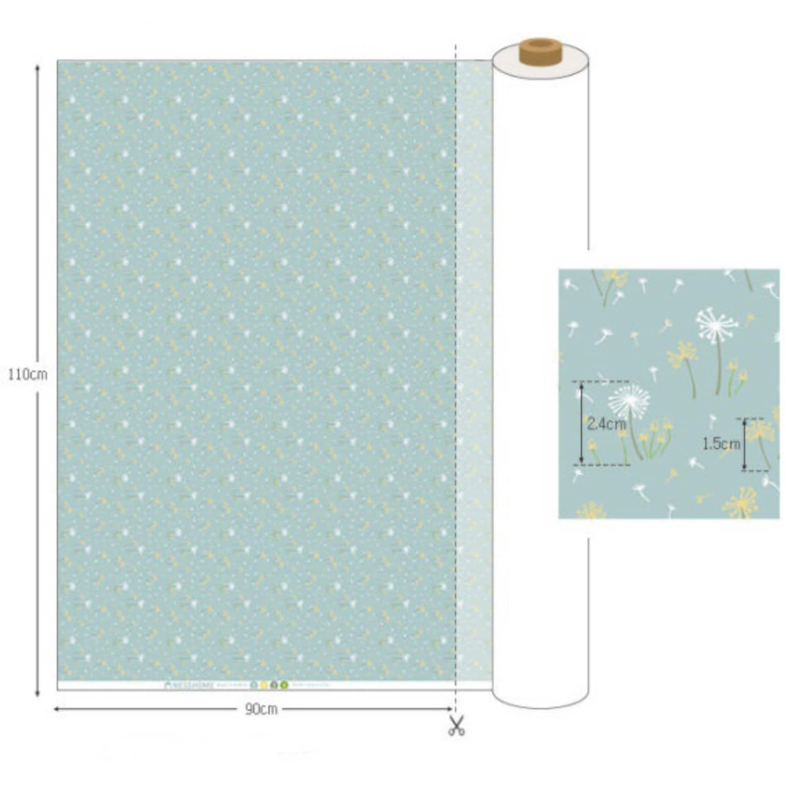 Floral, Plants Pattern, Dandelions Flower Printed Cotton Fabric by the ...