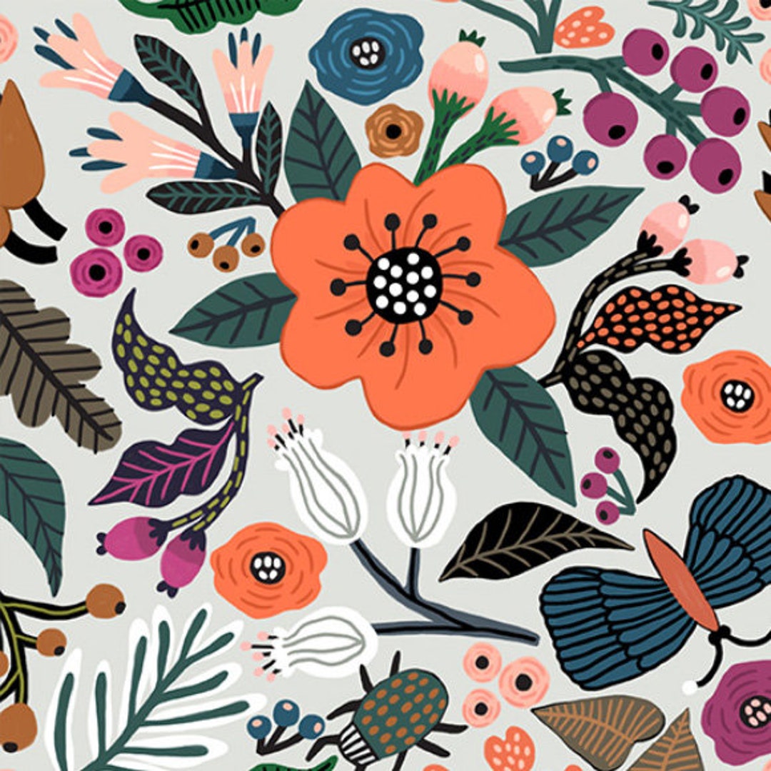 Insect Print Cotton Fabric by the Yard, 110cm Wide, Cute Animal ...