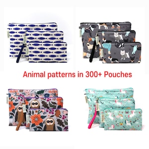 Ensemble de pochettes imperméables réutilisables à imprimé animal, Chat Chien Ours Oiseau Poisson Renard Singe Lapin Licorne Cheval Dragon Mouton Baleine Pochettes Sacs Modèles