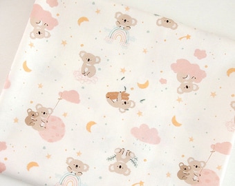 Bear printed Cotton Fabric by the yard, 110cm wide, Cute Animal pattern, Koala, Free Shipping, cotton material, Sewing, DTP, Crafting, DYI