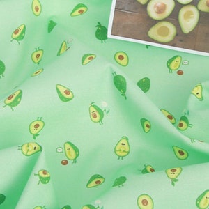 Food, Fruits, Vegetable pattern, I'm an Avocado printed Cotton Fabric by the yard, 110cm wide, Cotton material, Sewing, DTP, Craf, Korea image 2