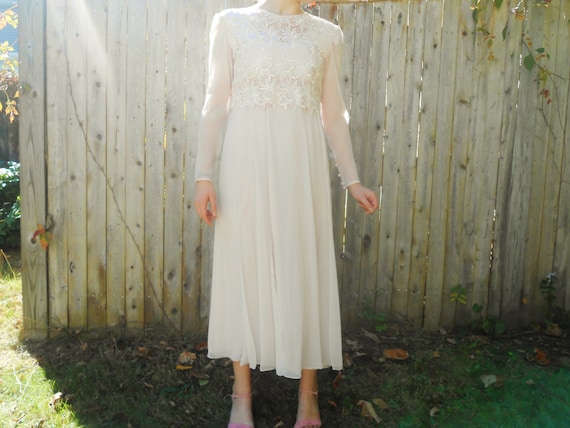 Vintage Rose Chiffon Bridesmaid Dress - image 1