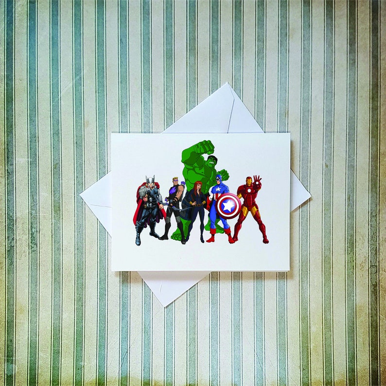 The Avengers Note Cards Thank You Cards Invitations | Etsy