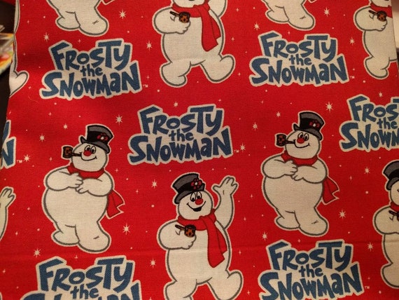 Christmas Holiday Drawstring Cinch Gift Bags Cloth Reusable Frosty the Snowman - Many SIzes to Choose From!!