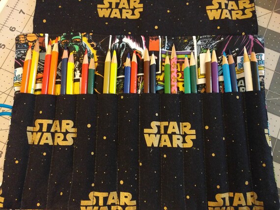 Colored Pencil Holder (Holds Up To 24 Pack of Colored Pencils!)-100% Cotton Star Wars Prints!!!