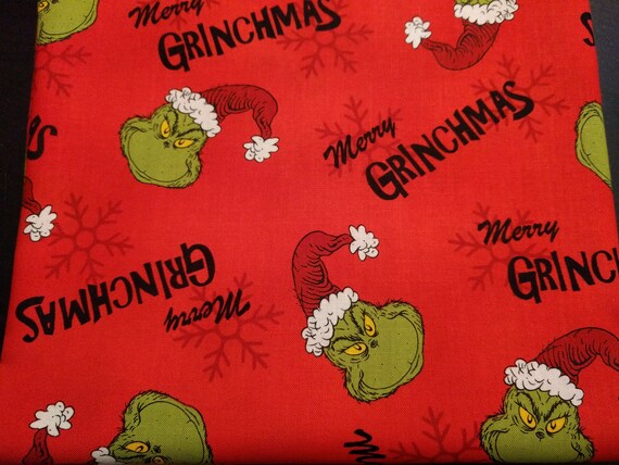 Holiday Christmas Drawstring Cinch Gift Bags "Merry Grinchmas" Grinch Christmas - Different Sizes to Choose From!!