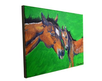 Modern Horse Art Nursery Décor Canvas Wall Art - 11x14" Stretched Canvas Print