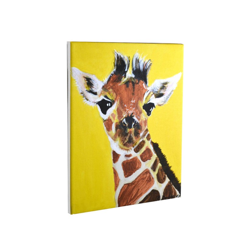 Colorful Giraffe Painting Jungle Art Canvas Wall Art Etsy