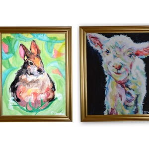 Nursery Art Lamb Painting Wall Art Gallery Wrapped Canvas 11x14 Stretched Canvas Print image 4