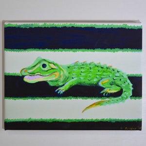 Alligator Painting Alligator Art Canvas Giclee Stretched Canvas Art Print image 2