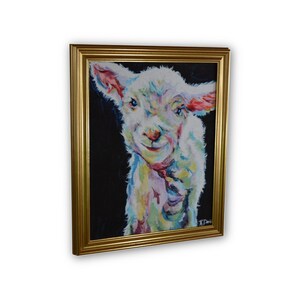 Nursery Art Lamb Painting Wall Art Gallery Wrapped Canvas 11x14 Stretched Canvas Print image 3