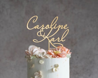 Adornos para tartas de boda, adornos rústicos para tartas de boda, escritura personalizada, adornos para tartas de boda personalizados, adornos para tartas de Sr. y Sra.