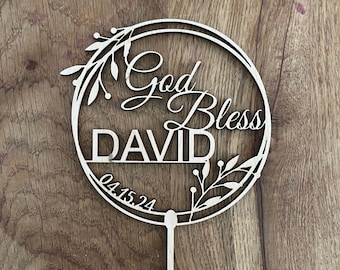 God bless cake topper, First Communion Cake topper, On your confirmations cake topper, Wreath Christening cake topper, Baptism cake topper