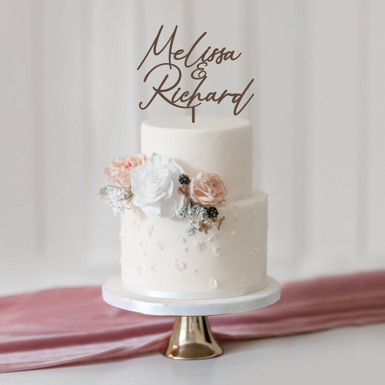 Personalized Wedding Cake Topper Custom Name Cake Topper Etsy