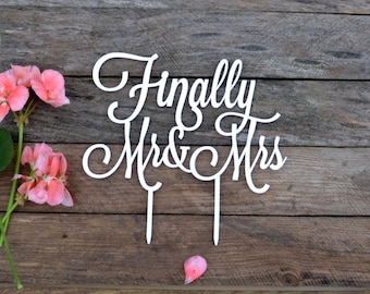 Cake Topper Finally Mr&Mrs Wedding Cake Toppers Finally Mr and Mrs Cake Topper for Wedding gold silver black