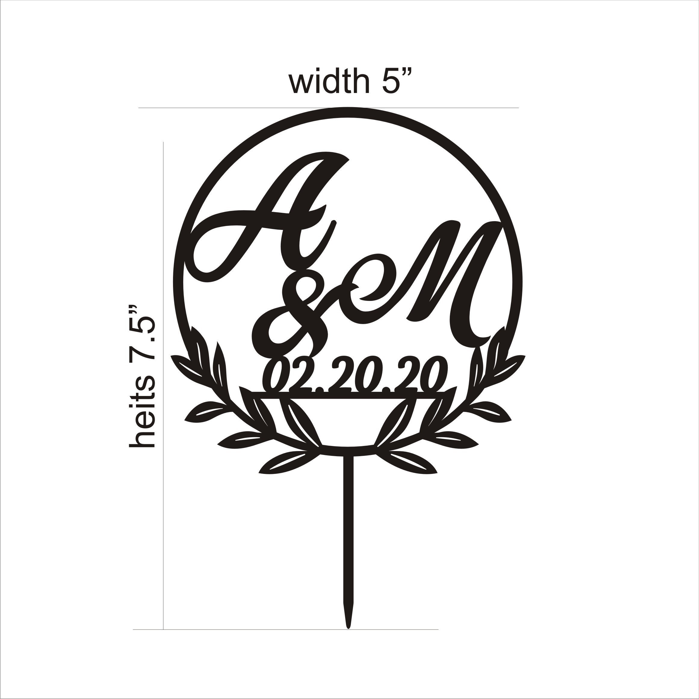 Wedding Cake Topper Name Custom Data Cake Toppers for wedding Etsy