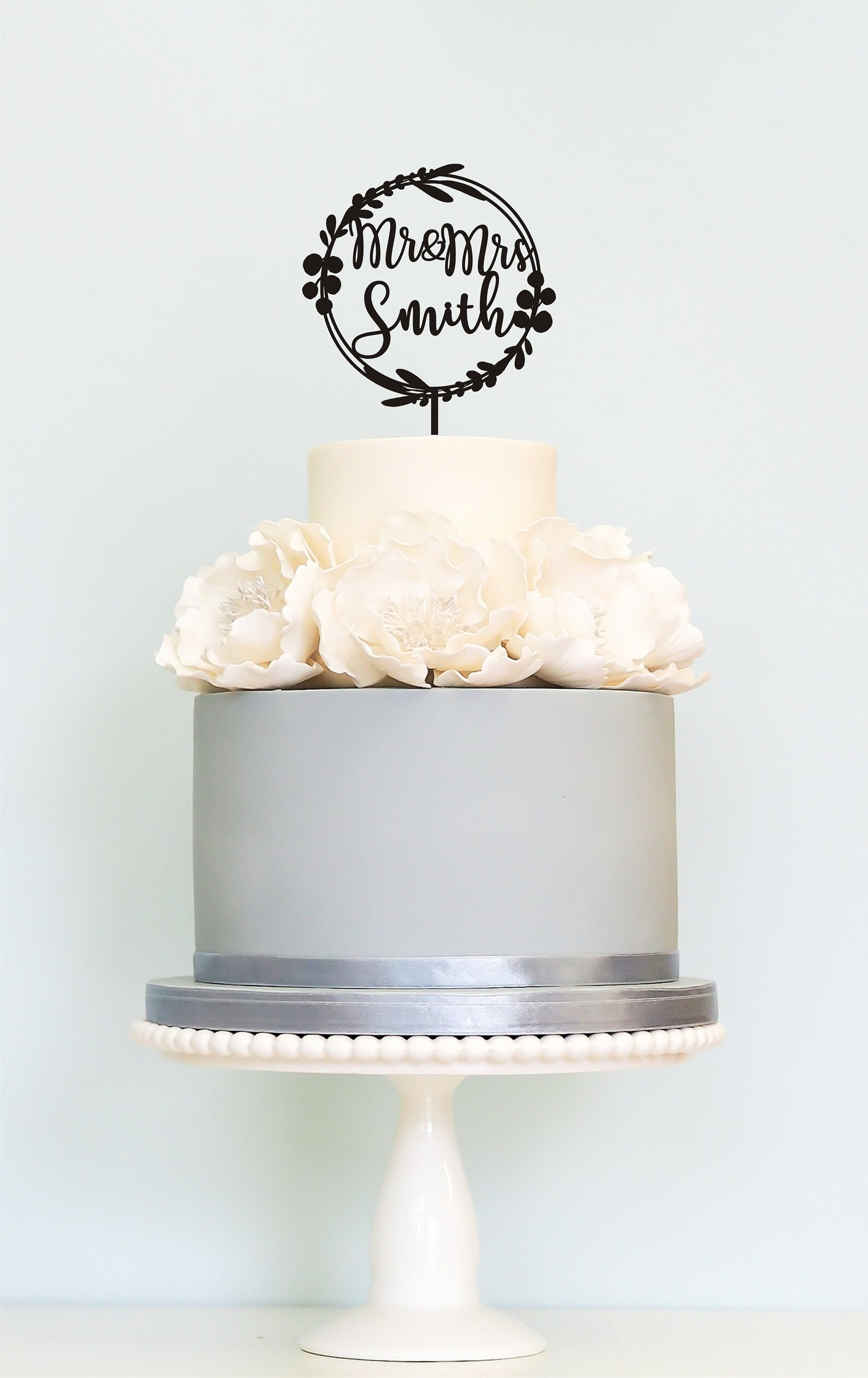 eucalyptus wedding cake topper