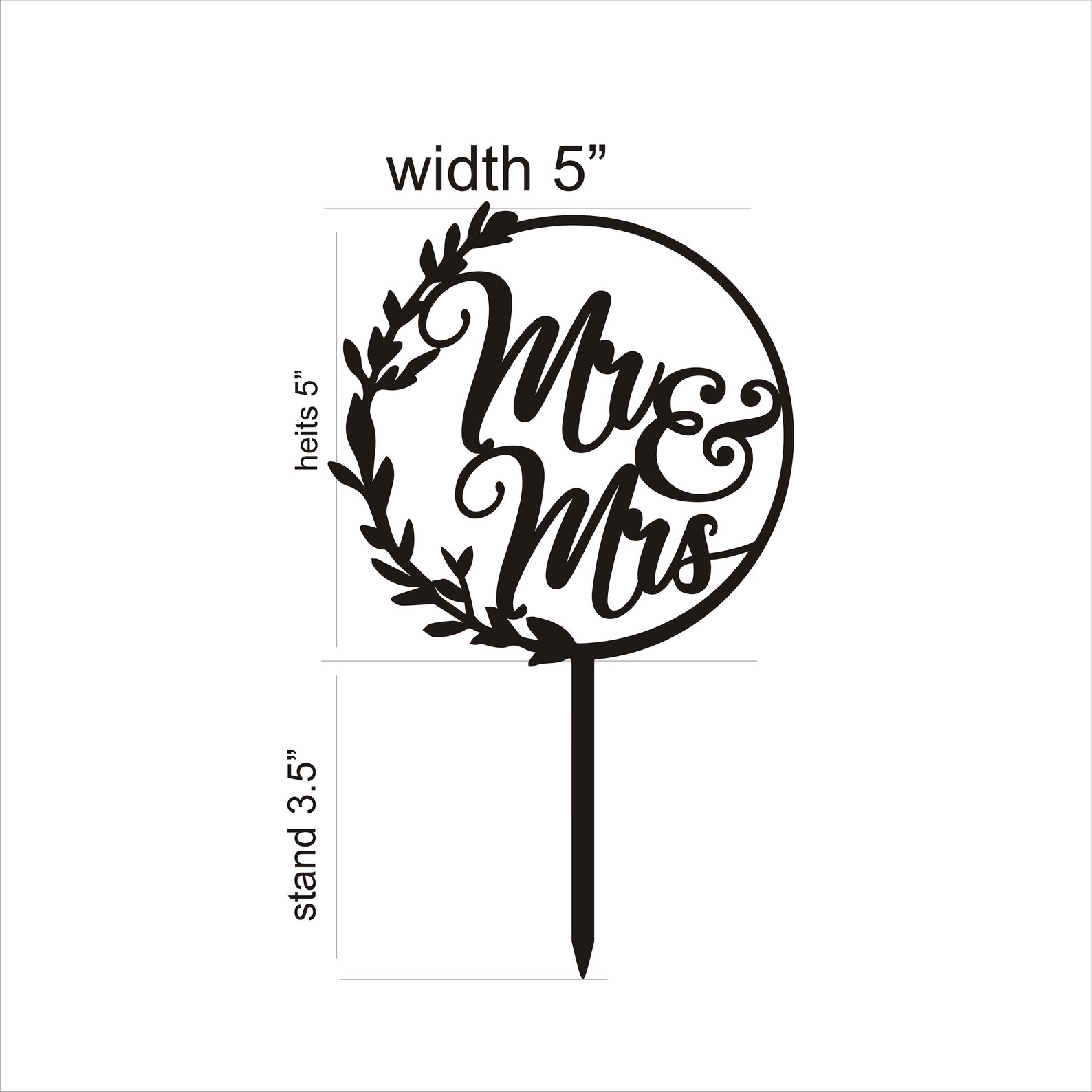 Wooden Cake Toppers for Wedding Mr and Mrs Cake Topper Wreath Etsy