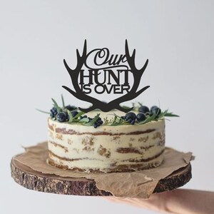 “The Hunt Is Over” Wedding Cake Topper – Romantic Handmade Decor For Couples, Cake Decoration - View #10