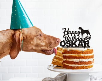 Birthday Cake Topper with Dog Custom Pet Gift Happy Birthday Cat Rabbit Cake Toppers With Dogs Cats Animal Golden Retriever Beagle