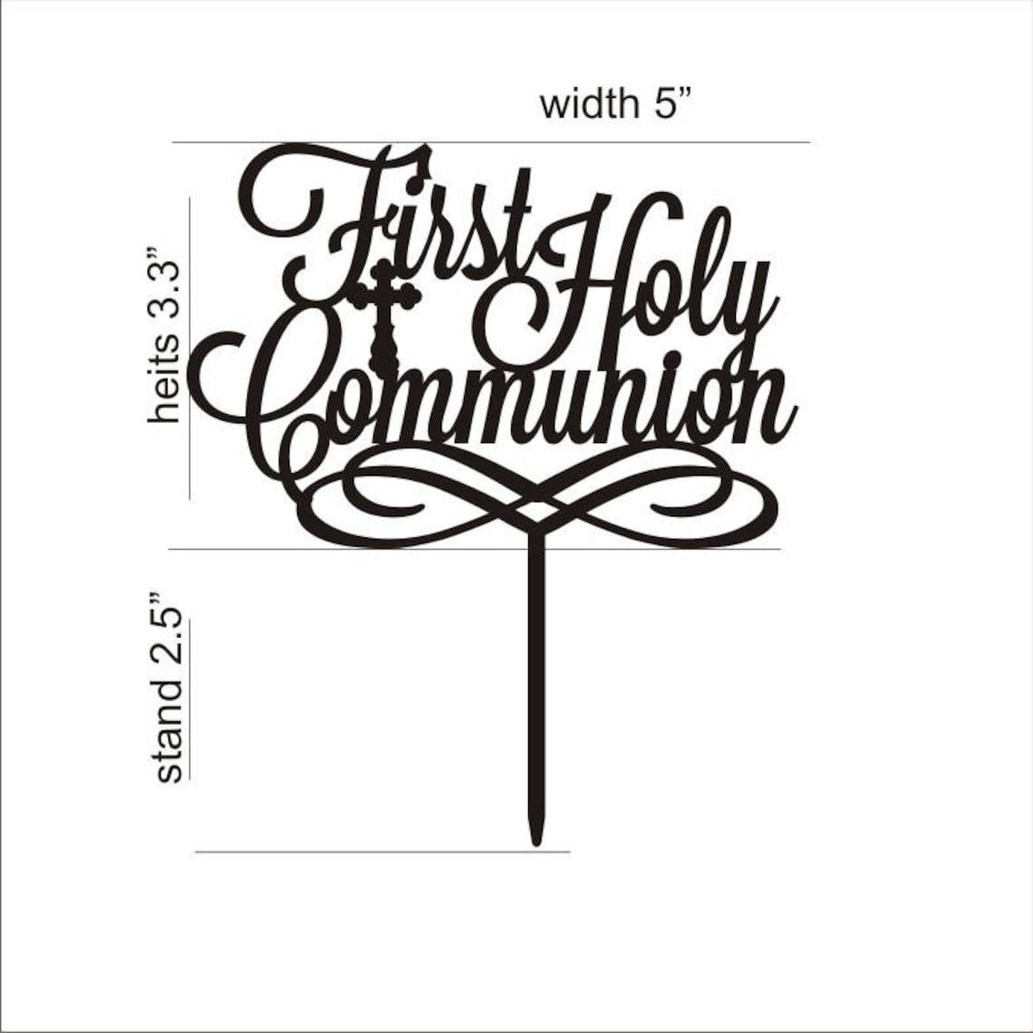 First Holy Communion Cake Topper Religious Baby Boy Girl Party Etsy