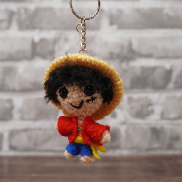 Amigurumi Luffy Keychain