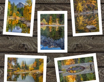 Autumn Reflection Cards | Yosemite National Park | Blank Photo Cards with Envelopes