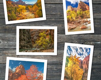 Autumn Greeting Cards | Zion National Park | Blank Photo Cards with Envelopes