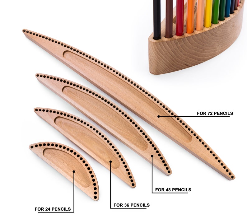Colored pencils holder, free personalization, painter gift, wood pencil holder, wooden pencil holder, art kit, gifts for artists,unique gift image 6