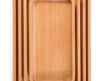 Beech Wood Catchall Tray, Wooden Valet Tray, Bedside Organizer