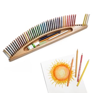 Colored pencils holder, free personalization, painter gift, wood pencil holder, wooden pencil holder, art kit, gifts for artists,unique gift image 4