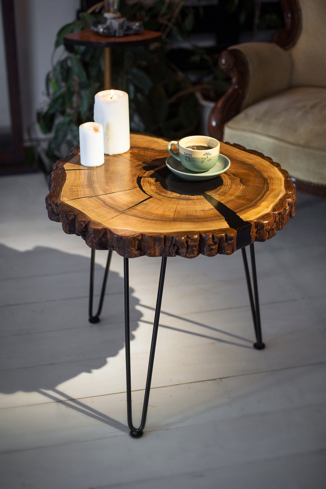 Live Edge Coffee Table Cross section table Round Coffee image 0