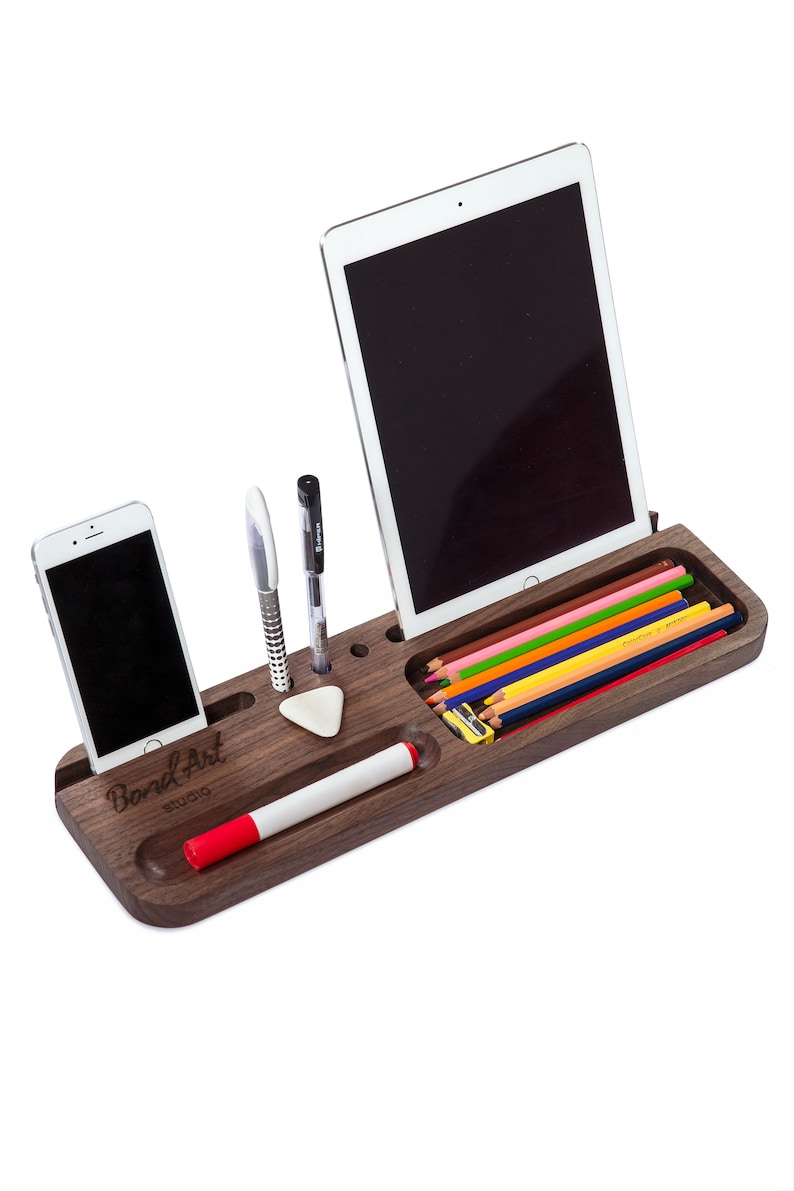 Desk Organiser Docking Stations Office Organizer Wood Desk Etsy Canada