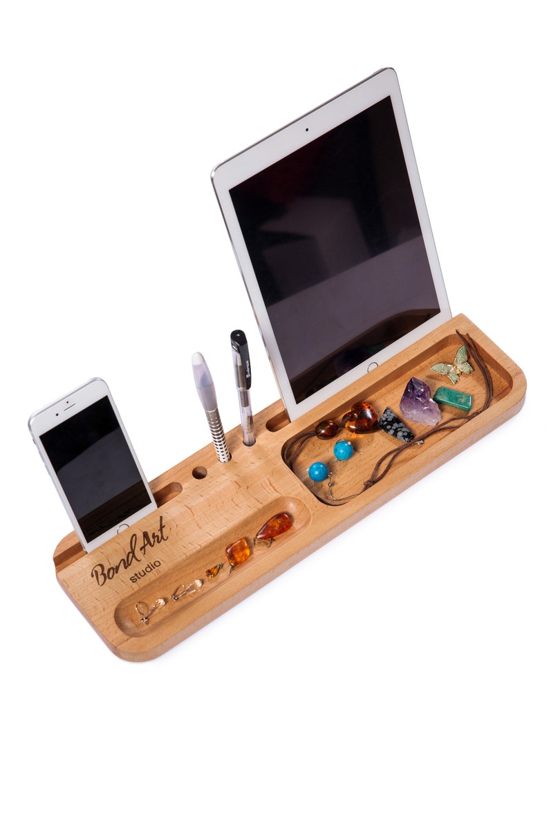 Desk Organiser Docking Stations Office Organizer Wood Desk Etsy