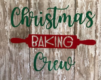 Christmas Baking Crew Iron on decal, Christmas Baking iron on decal, DIY Christmas Baking Group Shirts, DIY Christmas Baking Aprons